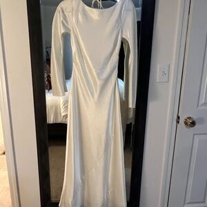 Abercrombie & Fitch Cream Long Sleeve Dress